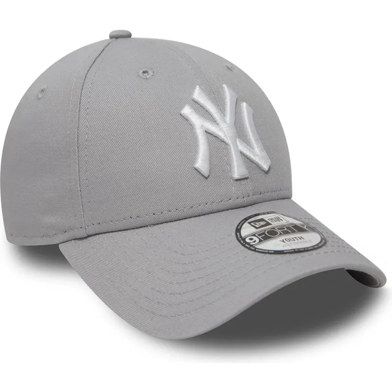 Gorra curva gris ajustable para niño 9FORTY Essential de New York Yankees MLB de New Era