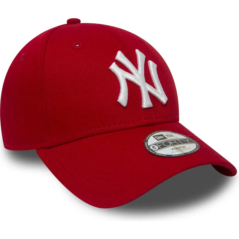 Gorra curva roja ajustable para niño 9FORTY Essential de New York Yankees MLB de New Era