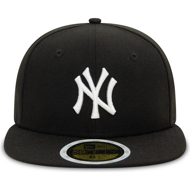 Gorra plana negra ajustada para niño 59FIFTY de New York Yankees MLB de New Era