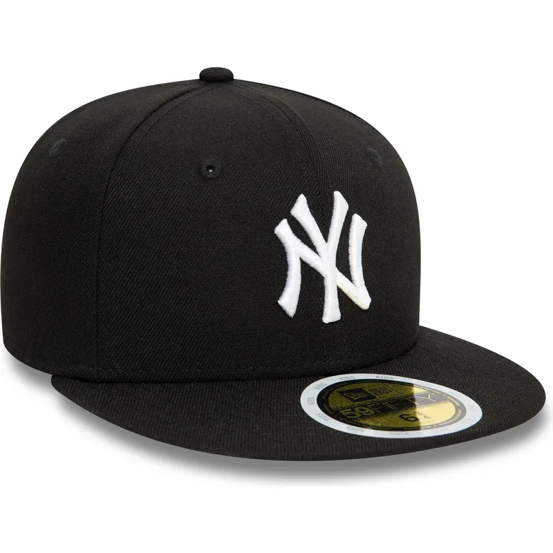 Gorra plana negra ajustada para niño 59FIFTY de New York Yankees MLB de New Era