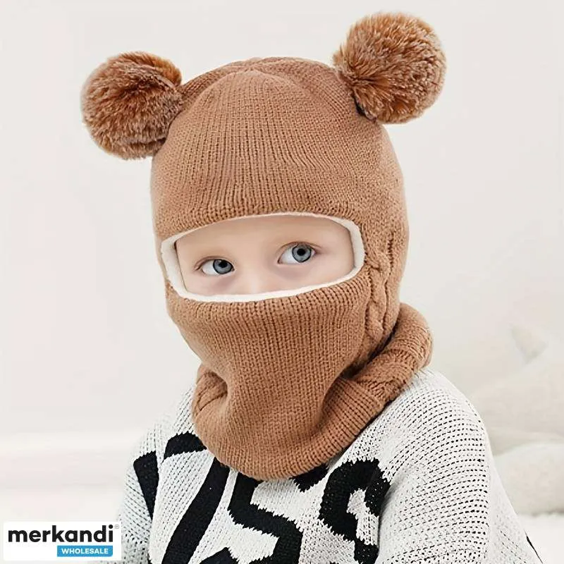 Gorro de invierno para niños, marrón