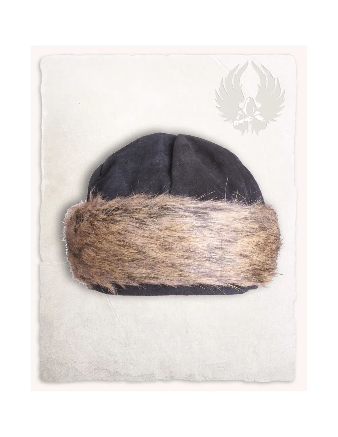 Gorro negro de piel de gamuza modelo Ragi