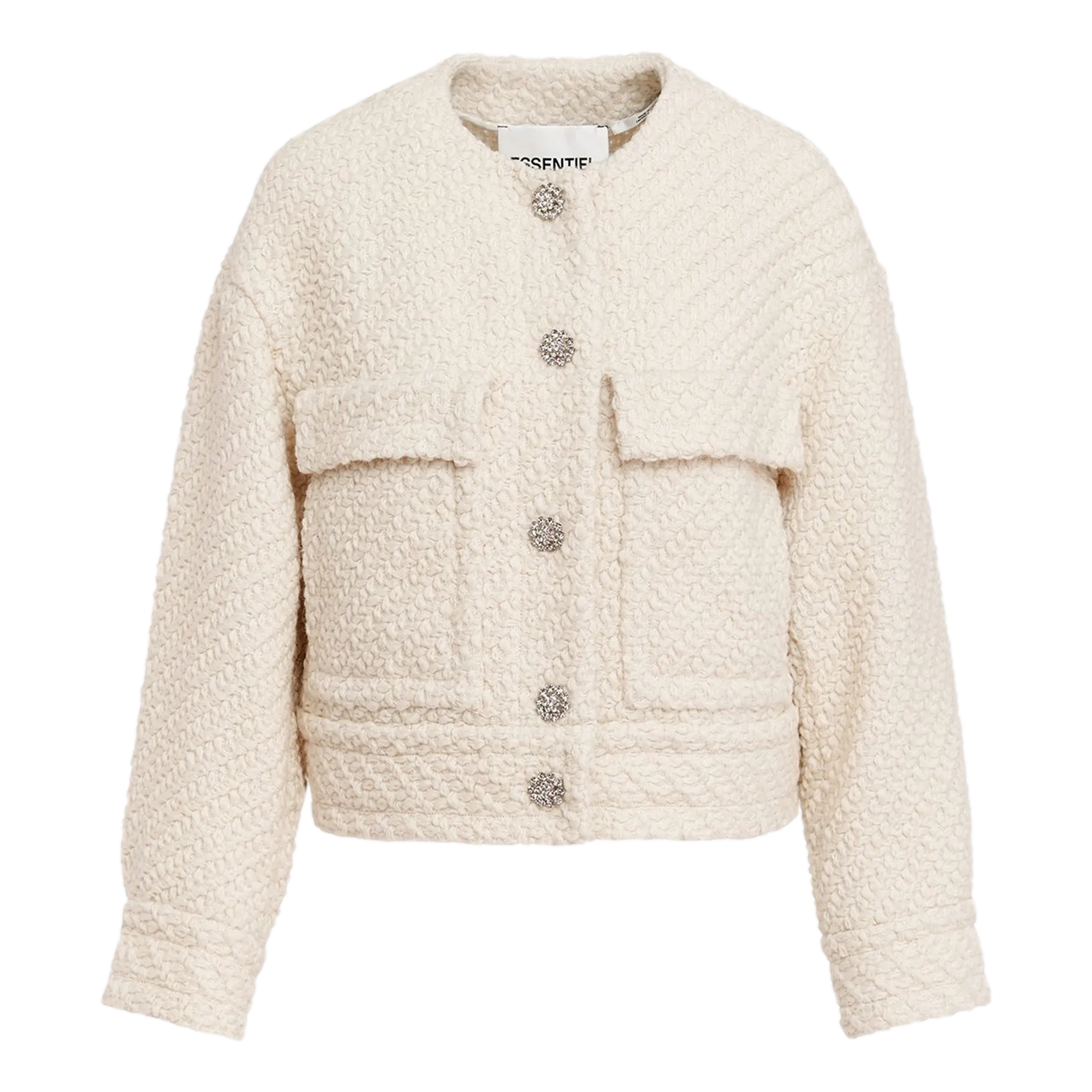 GOUVEAU  CHAQUETA CORTA DE TWEED DE LANA MEZCLADA EN BLANCO