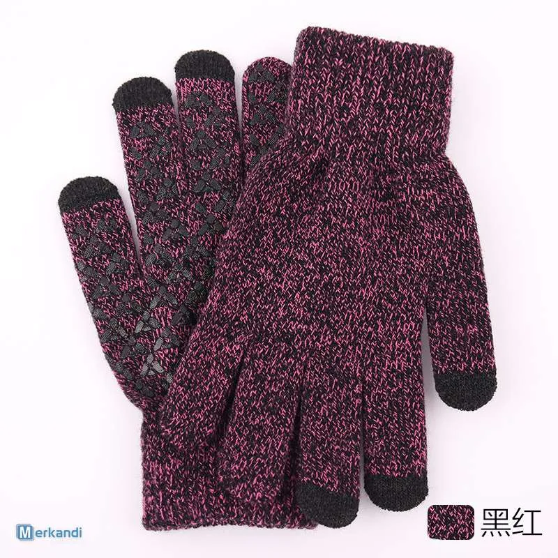 Guantes antideslizantes para pantalla táctil engrosados de invierno