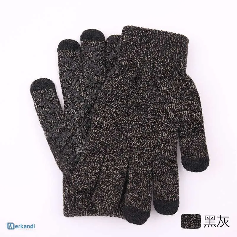 Guantes antideslizantes para pantalla táctil engrosados de invierno