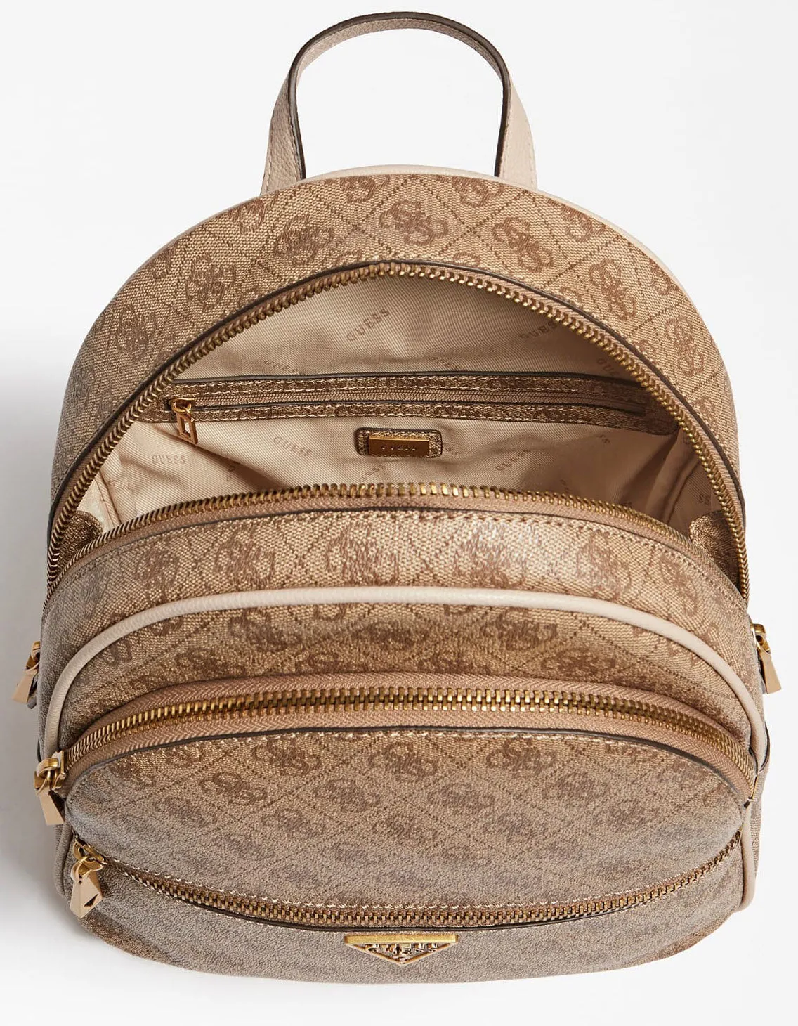 Guess Manhattan Mochila con bolsillos delanteros para mujer en lattee