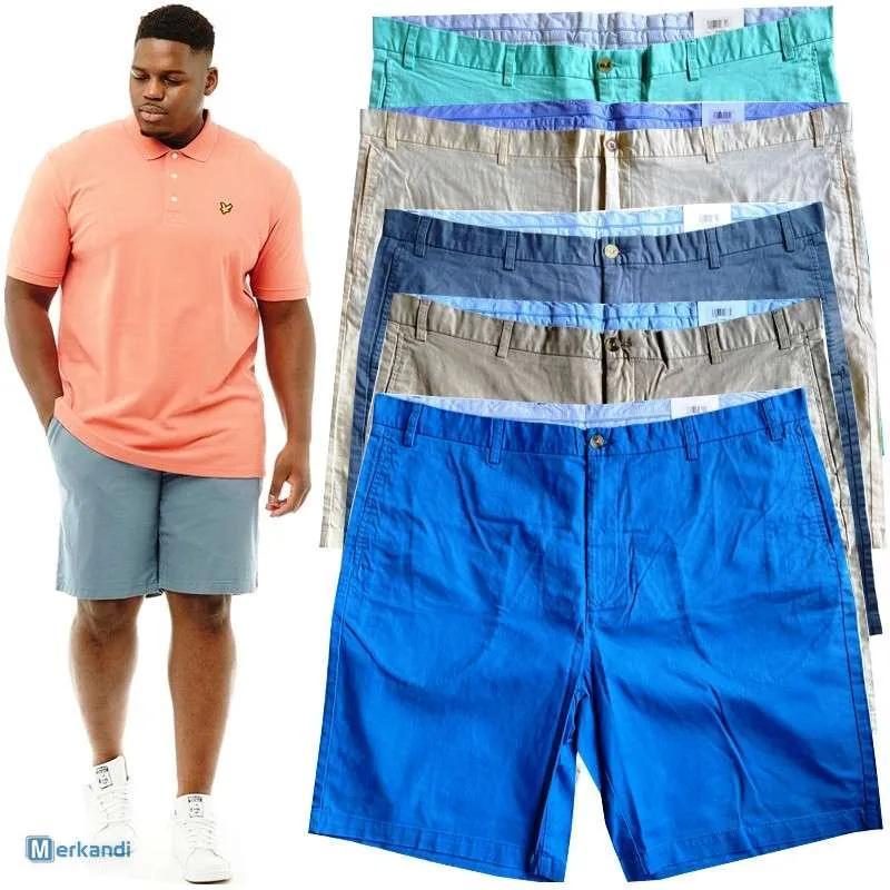 Hombre Tallas Grandes Tallas Chino Algodón Medio Pantalón 5 Color Diferente