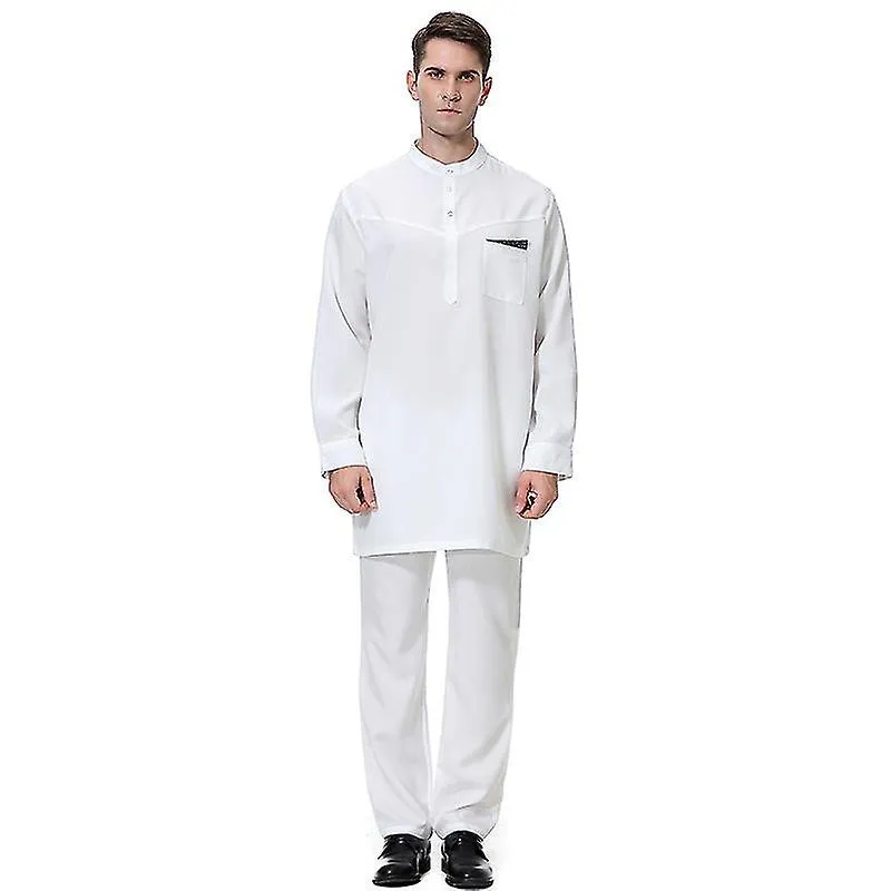 Hombres Ropa islámica musulmana Camisa Top Pantalones largos Pantalones Conjunto de trajes