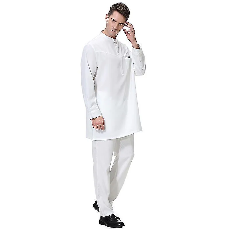 Hombres Ropa islámica musulmana Camisa Top Pantalones largos Pantalones Conjunto de trajes