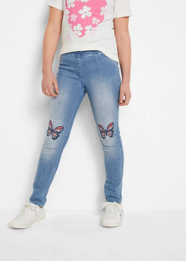 Jeggings para niñas azul blanqueado