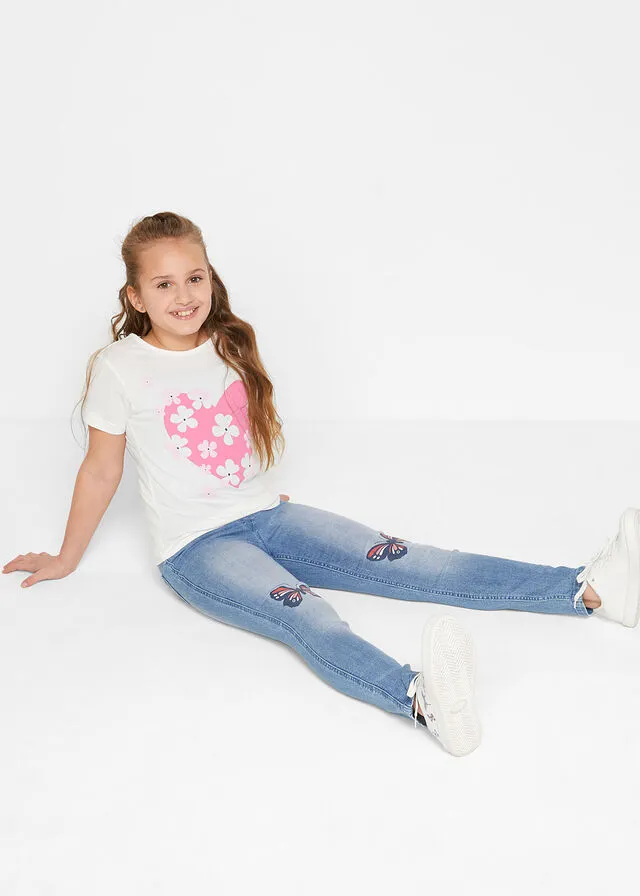 Jeggings para niñas azul blanqueado
