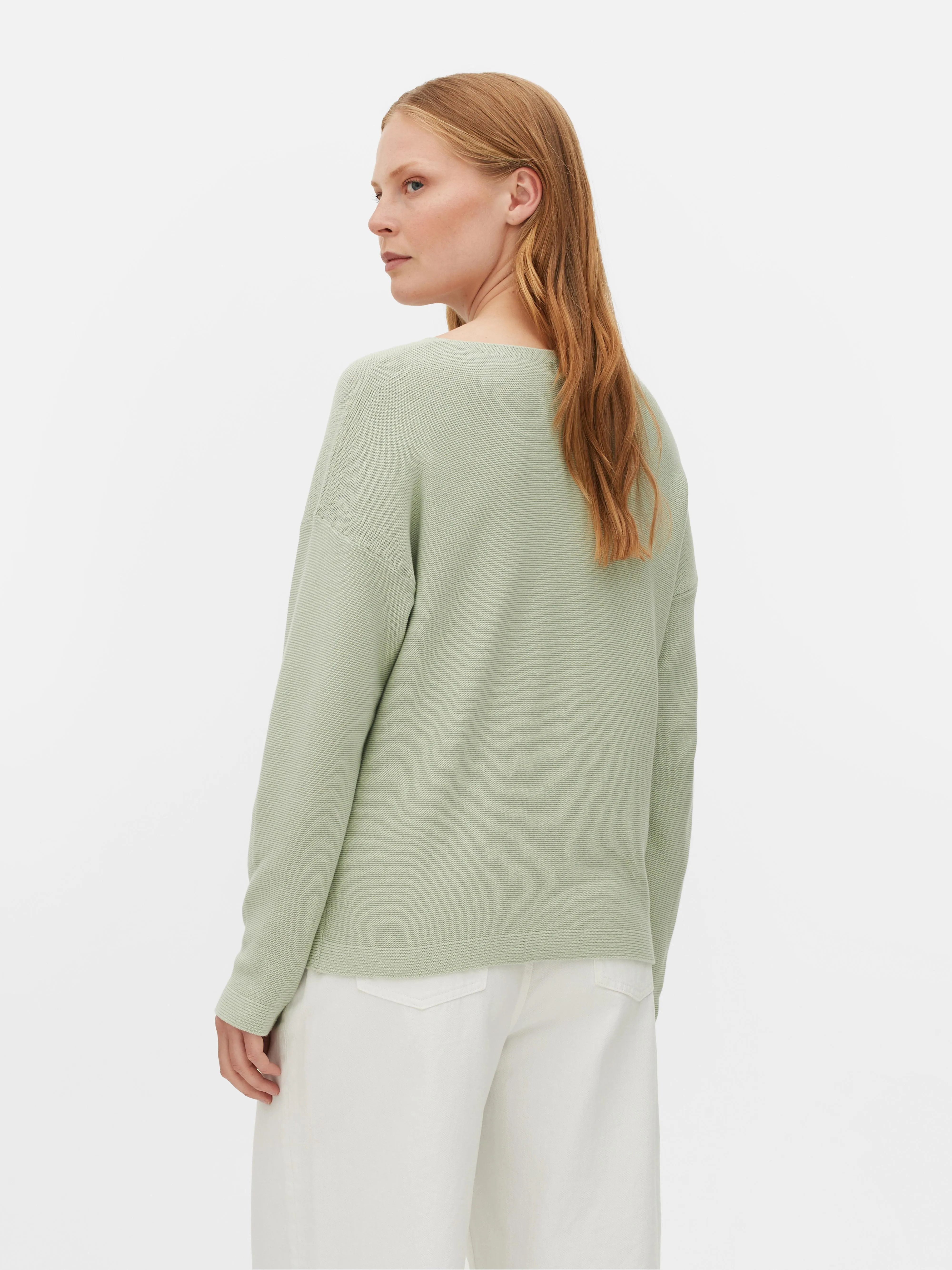 Jersey de manga larga con cuello barco