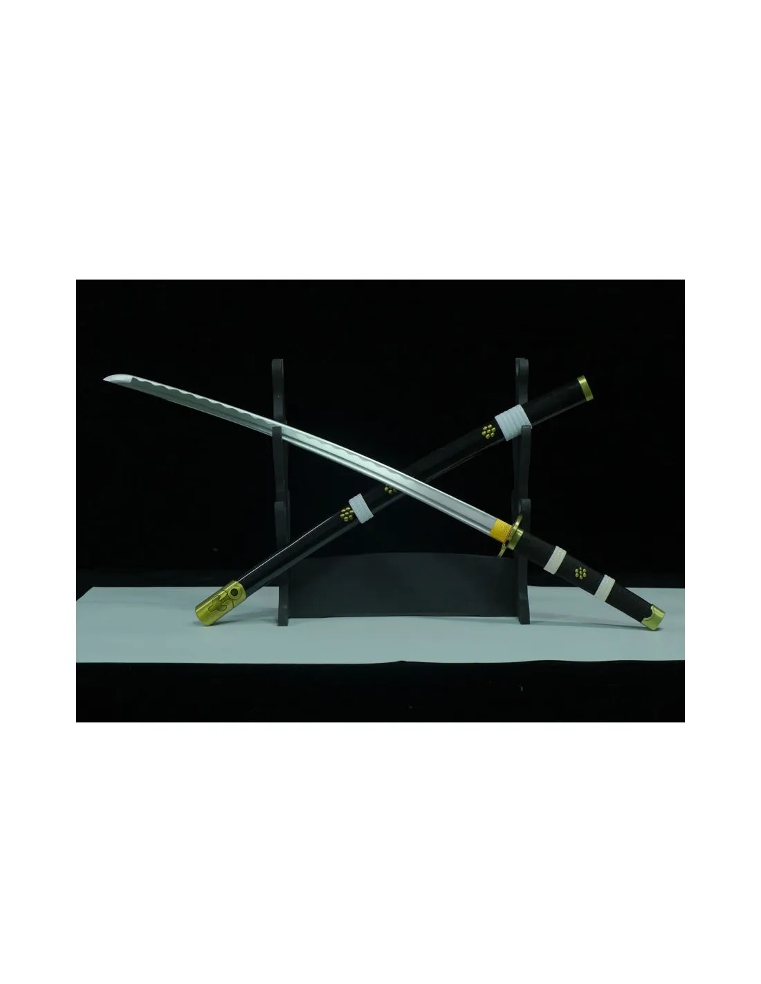 Katana forjada a mano Oden Enma negra de One Piece