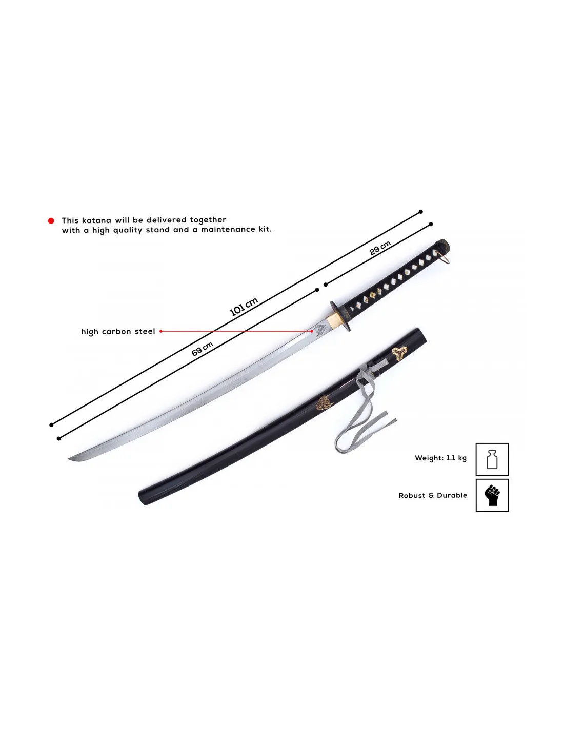 Katana Kill Bill funcional forjada a mano