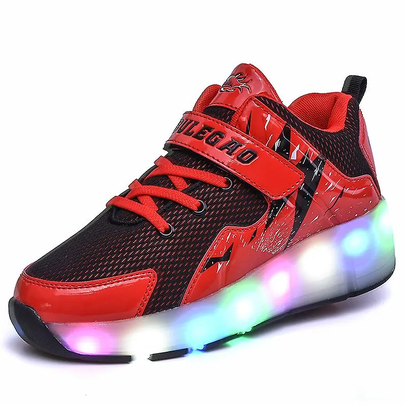 KIDENG Zapatillas para niños Zapatos brillantes de doble rueda Niños Niñas Zapatos deportivos 1818