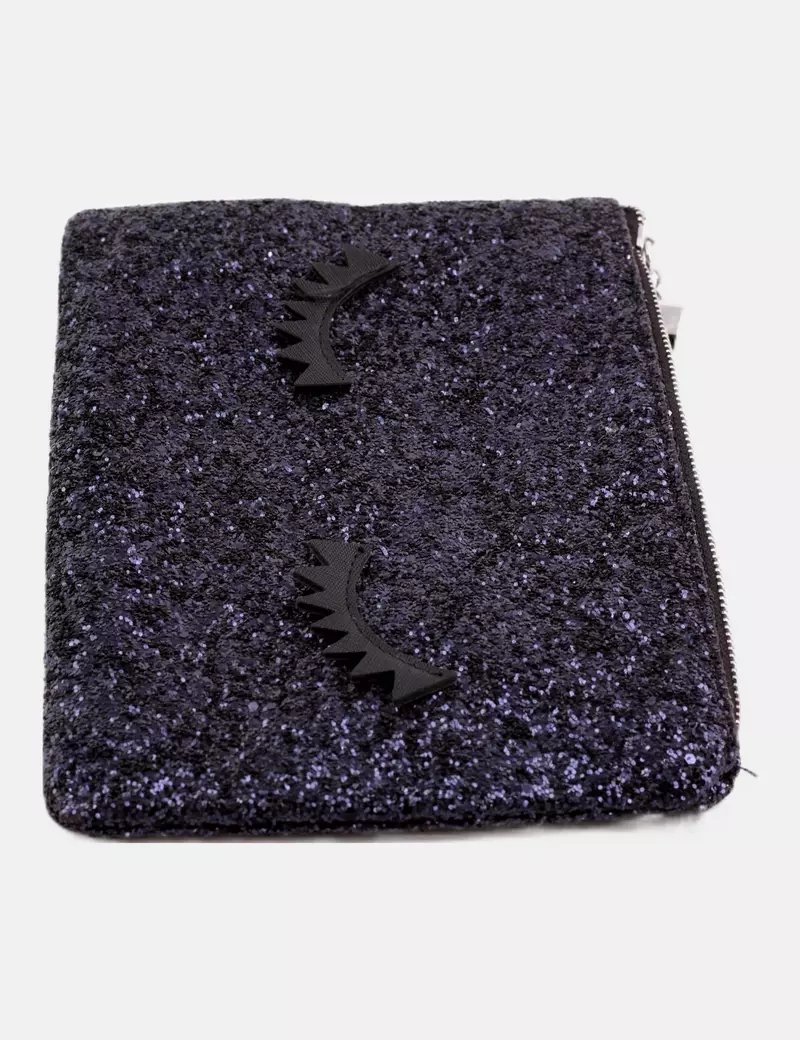 Mango Bolso de mano azul marino glitter