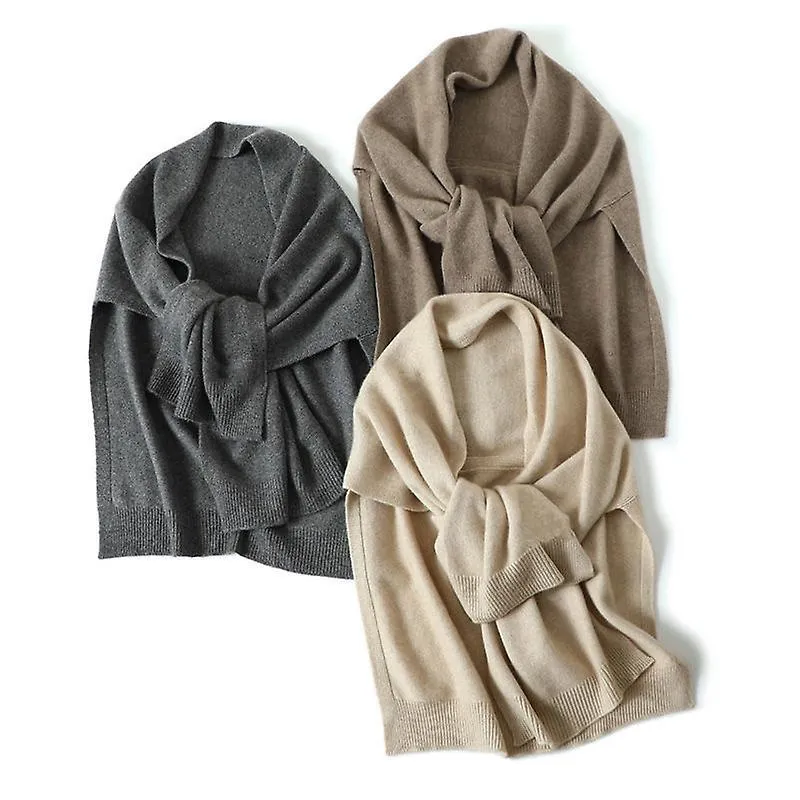 Mantón Tops de punto Cabo Otoño Invierno Nueva Moda Coreana Sweter Damski Warm Wild Solid Scarf Cardigan Poncho 2022 Ropa Mujer 