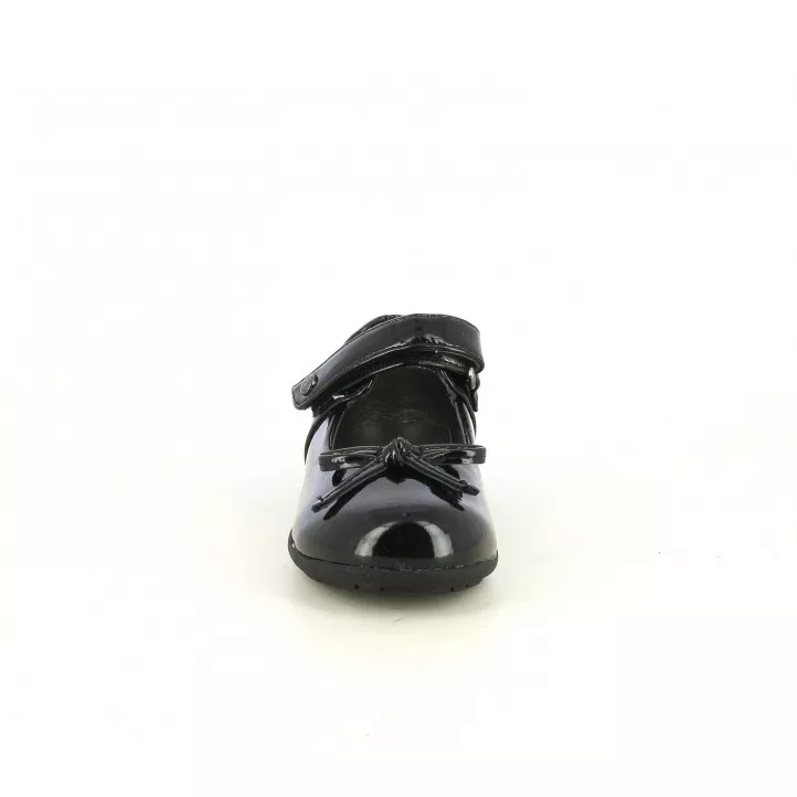 MERCEDITAS KTINNI NEGRA DE CHAROL CON VELCRO Y LAZO