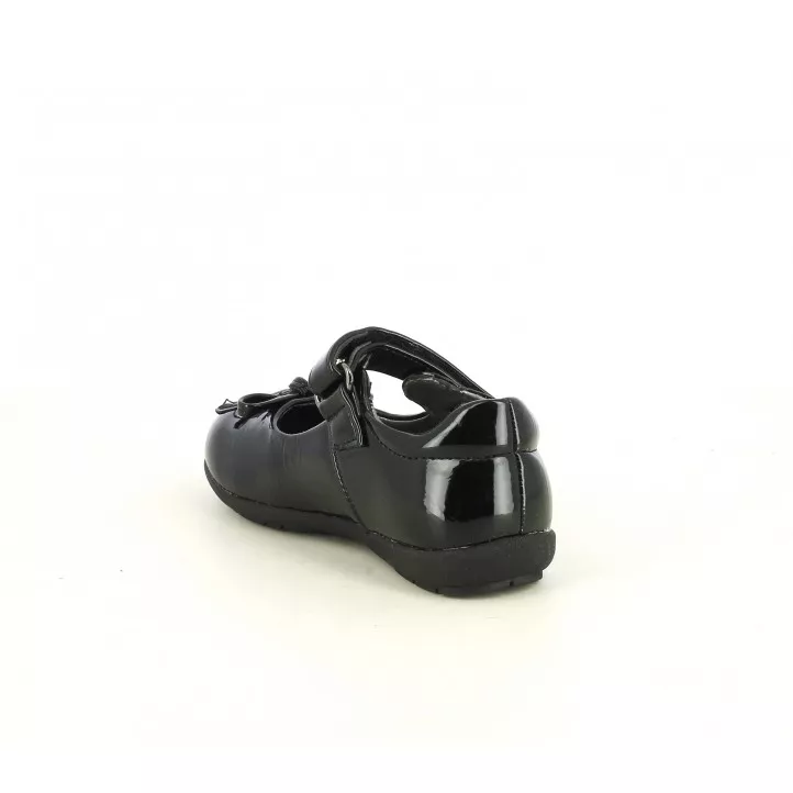 MERCEDITAS KTINNI NEGRA DE CHAROL CON VELCRO Y LAZO