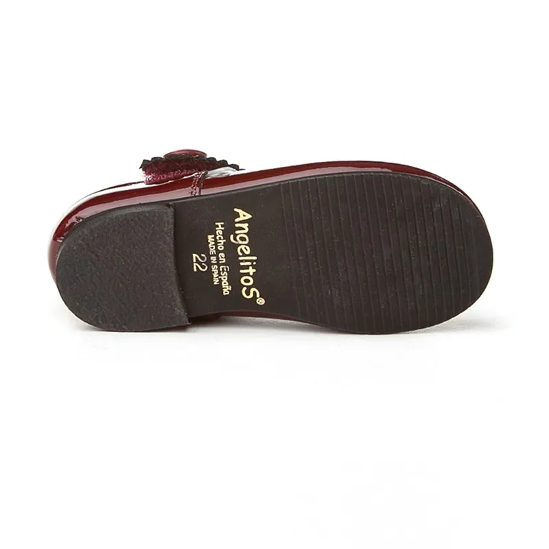 Merceditas Niña Piel Charol Velcro 1502 Burdeos, de Angelitos