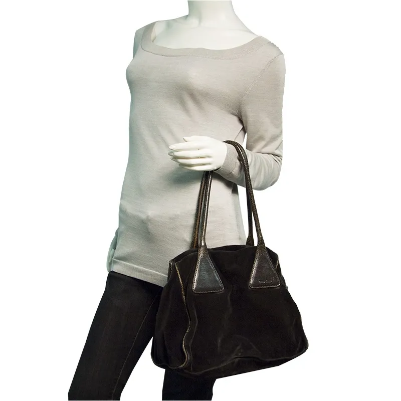 Miu Miu Bolso Terciopelo Marrón