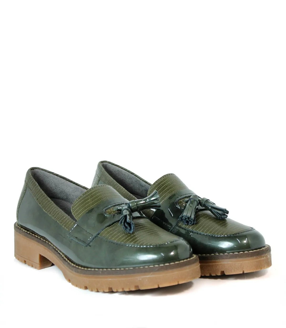 MOCASIN BORLAS DE CHAROL 5377 VERDEKAKI