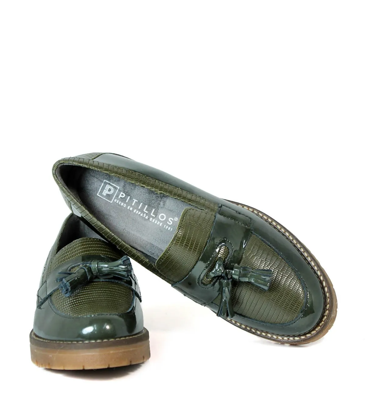 MOCASIN BORLAS DE CHAROL 5377 VERDEKAKI