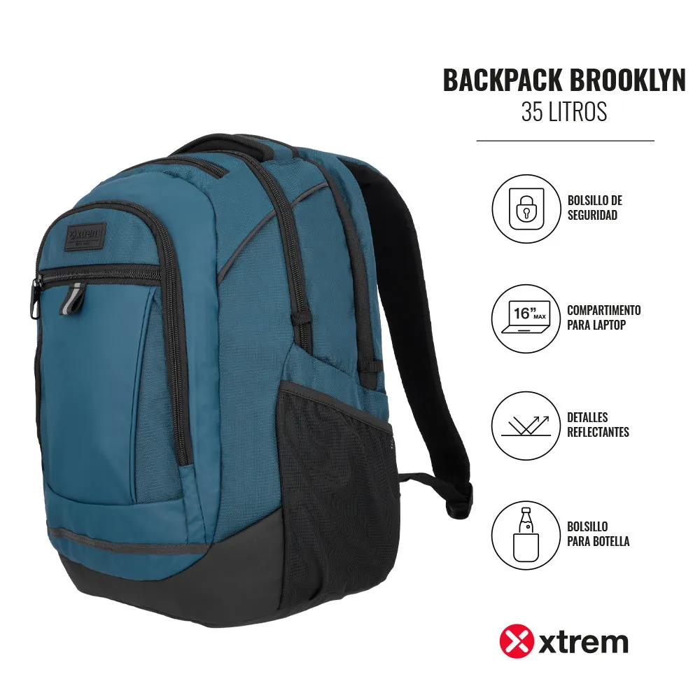 Mochila para notebook 16 de hombre Brooklyn azul