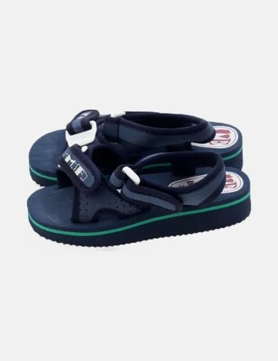 Moda de españa Chancla azul marino plana
