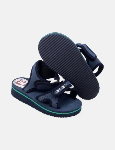 Moda de españa Chancla azul marino plana