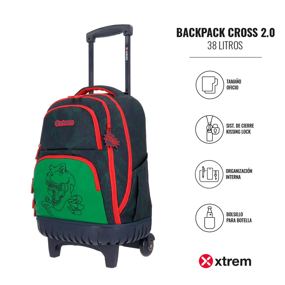 Morral con ruedas Cross Dino para nios azul