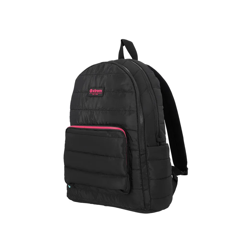 Morral para laptop 15 de mujer Hamilton negra/rosada