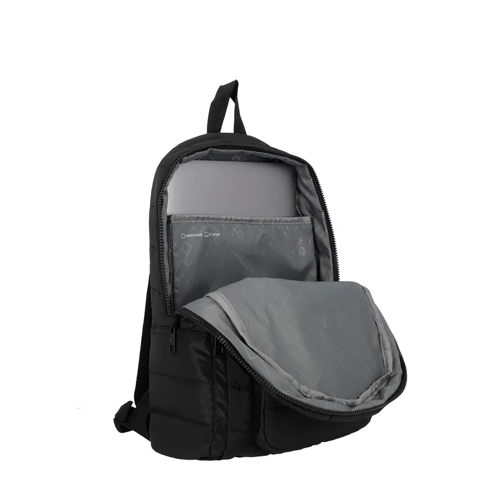 Morral para laptop 15 de mujer Hamilton negra/rosada