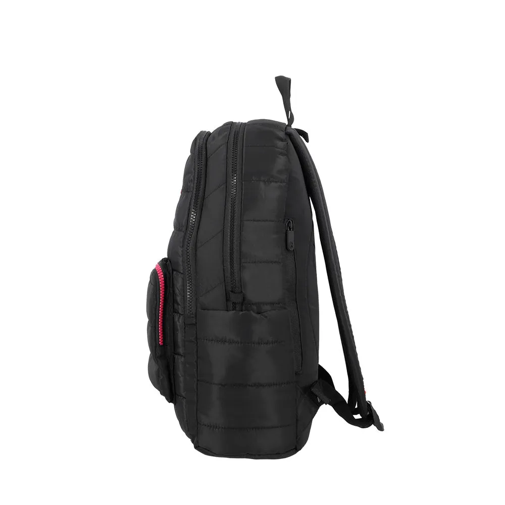Morral para laptop 15 de mujer Hamilton negra/rosada