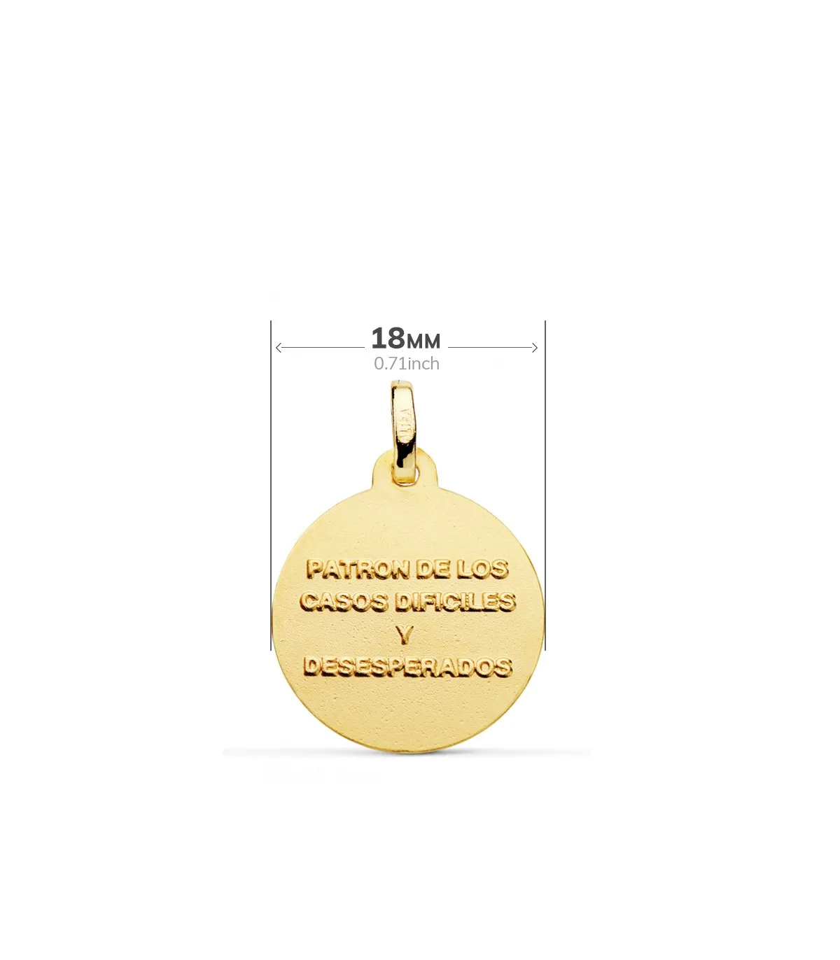 Médaille Saint Jude Thaddeus 18K 18mm Brillante