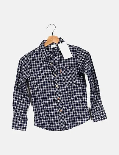 Name it Camisa azul marino de cuadros