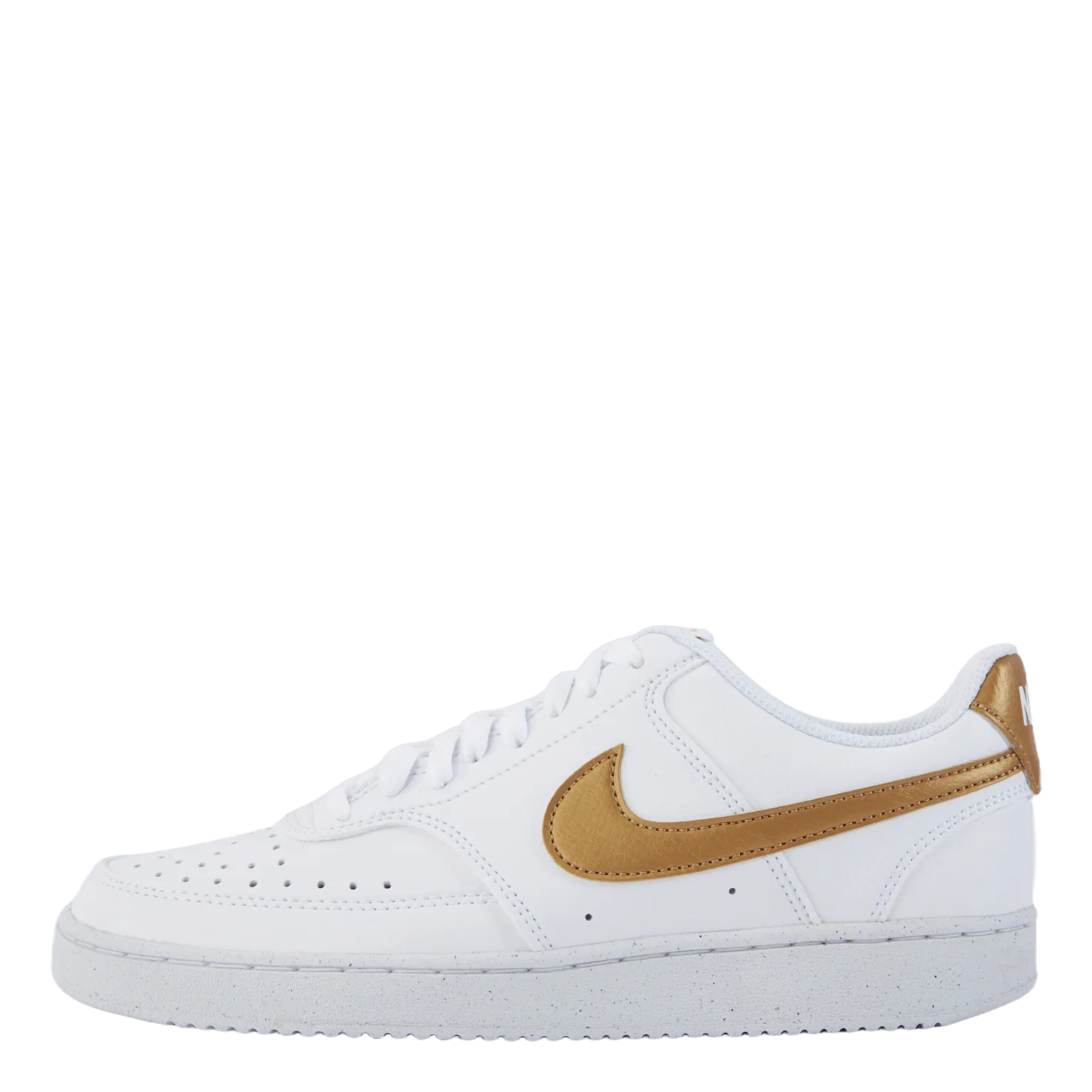 NIKE COURT VISION LOW NEXT NATURE WOMEN'S SHOES WHITE/METALLIC GOLDWHITE
