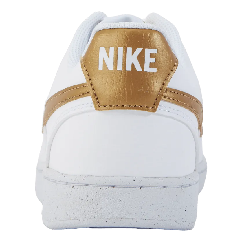NIKE COURT VISION LOW NEXT NATURE WOMEN'S SHOES WHITE/METALLIC GOLDWHITE