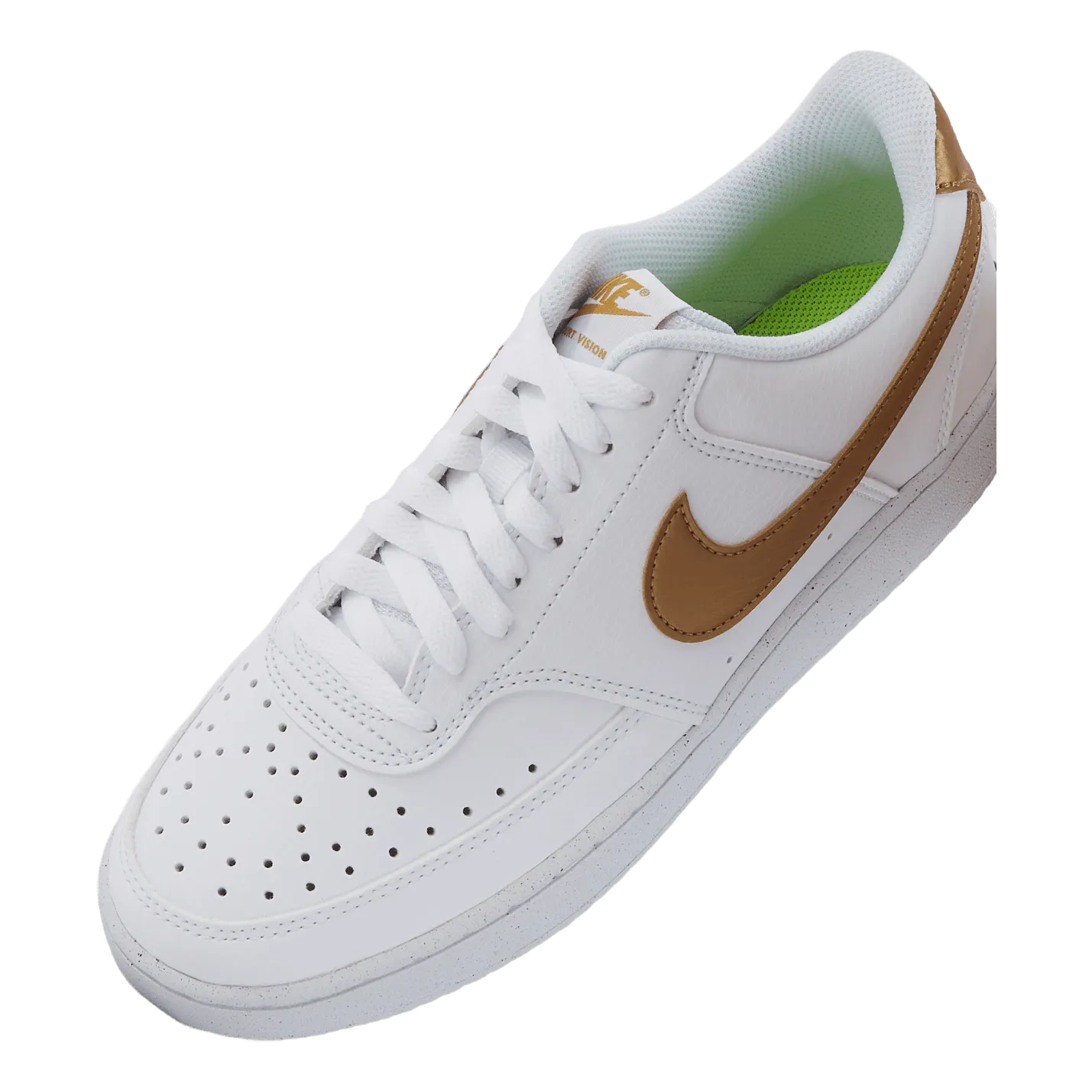 NIKE COURT VISION LOW NEXT NATURE WOMEN'S SHOES WHITE/METALLIC GOLDWHITE