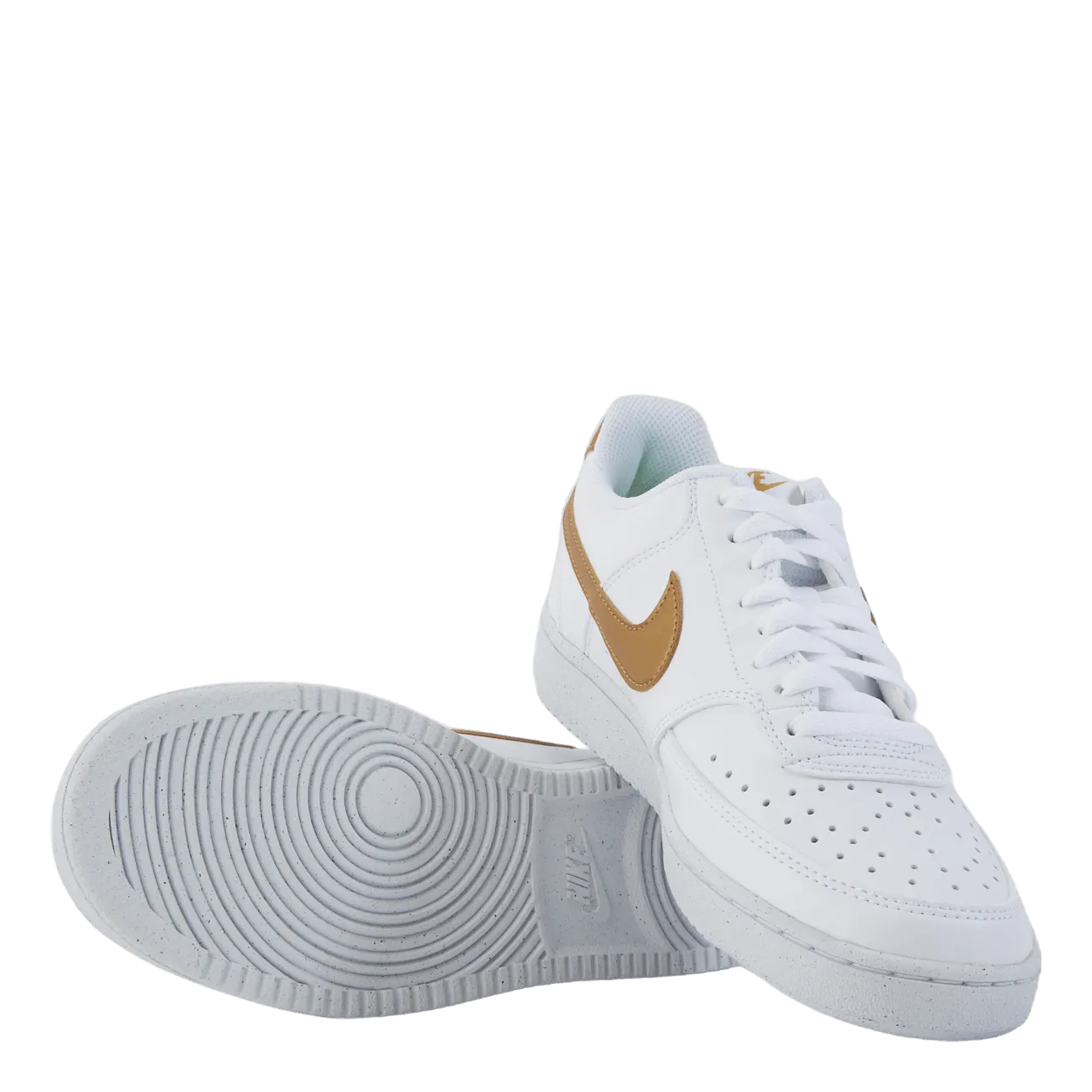 NIKE COURT VISION LOW NEXT NATURE WOMEN'S SHOES WHITE/METALLIC GOLDWHITE