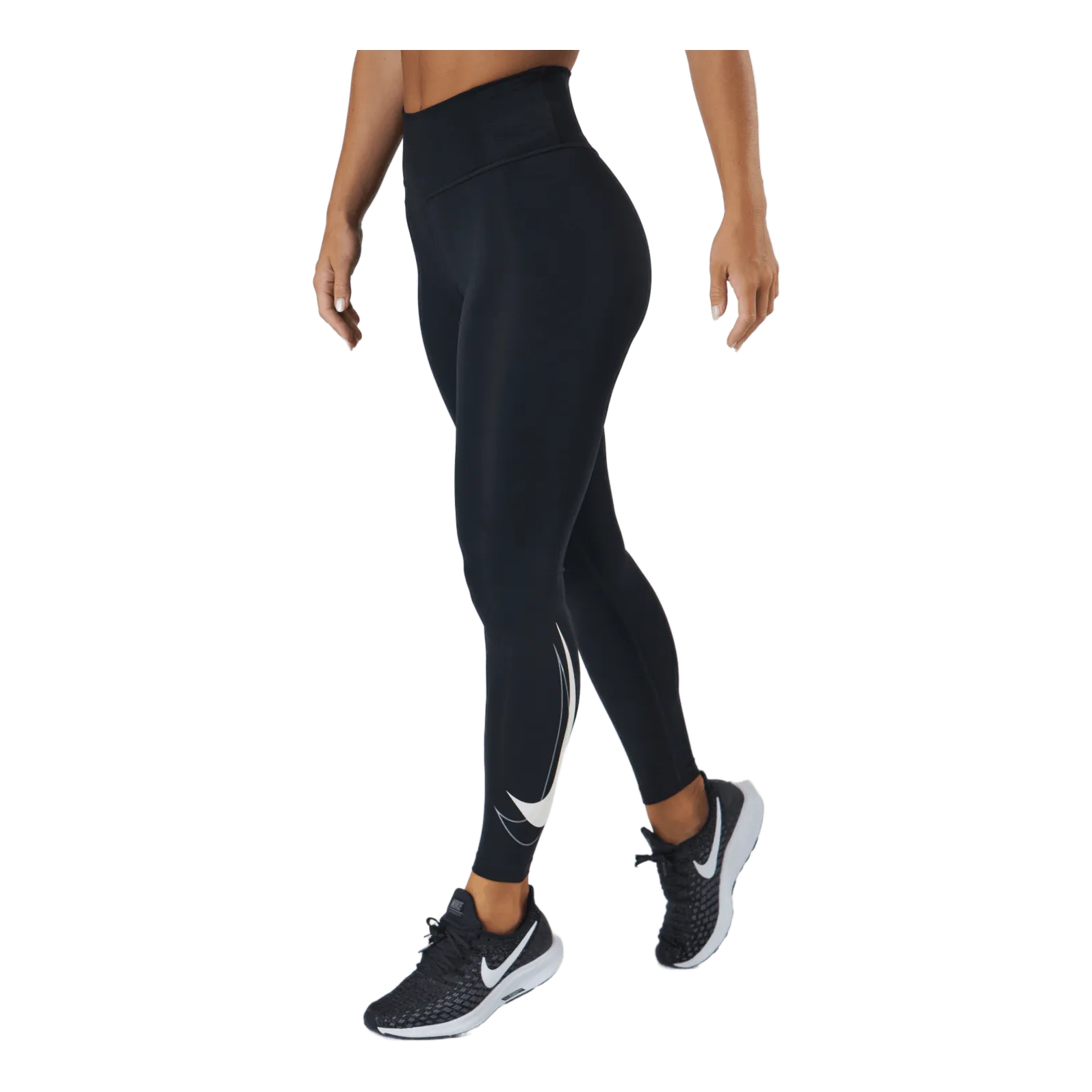 NIKE DRIFIT SWOOSH RUN WOMEN'S 7/8 BLACK/WHITE