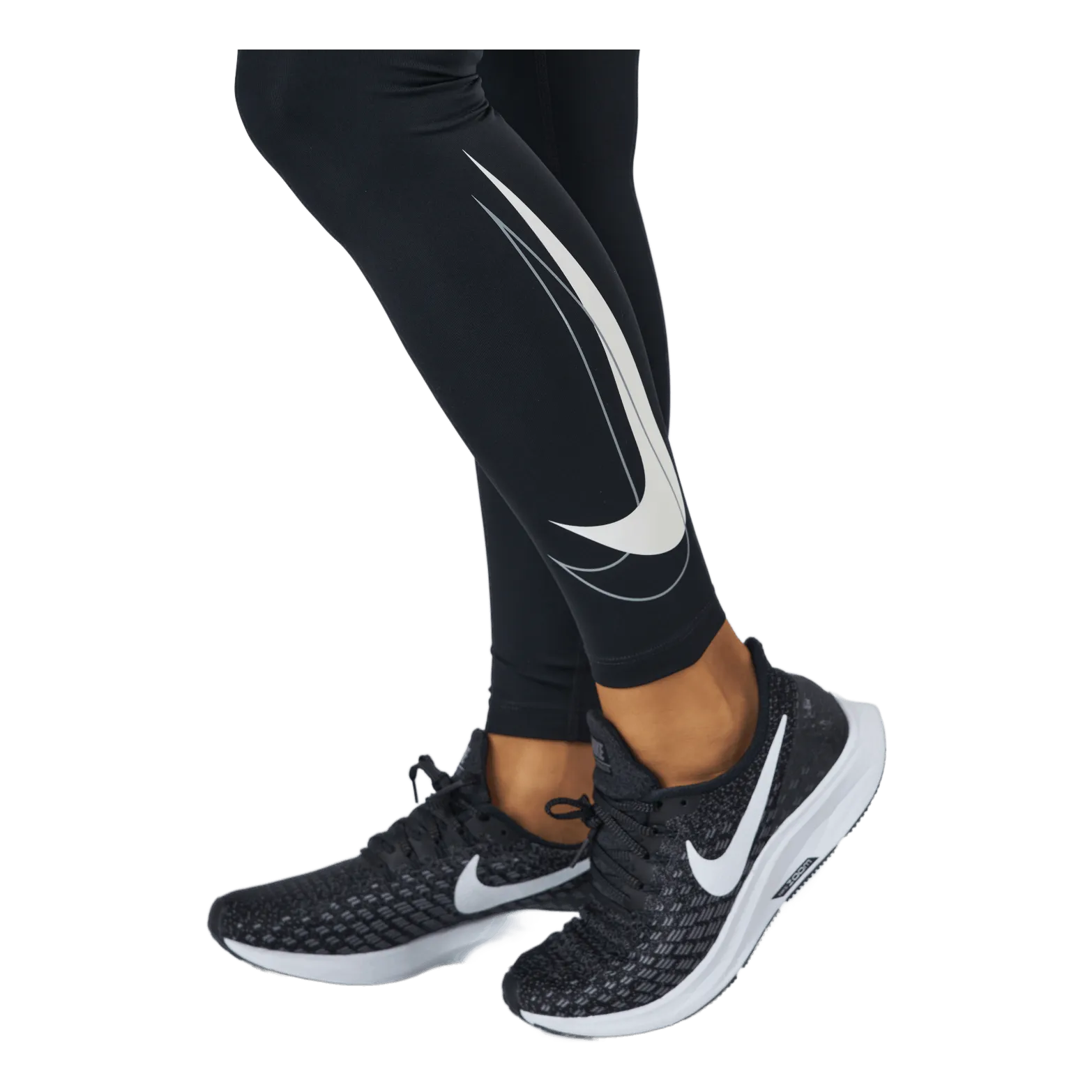 NIKE DRIFIT SWOOSH RUN WOMEN'S 7/8 BLACK/WHITE