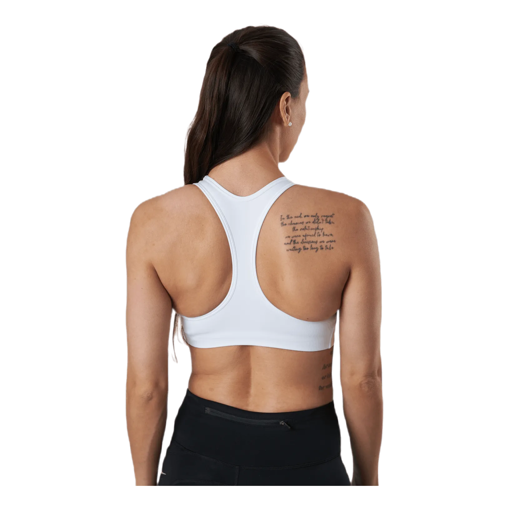 NIKE SWOOSH WOMEN'S MEDIUMSUPPORT 1PIECE PAD SPORTS BRA WHITE/BLACK