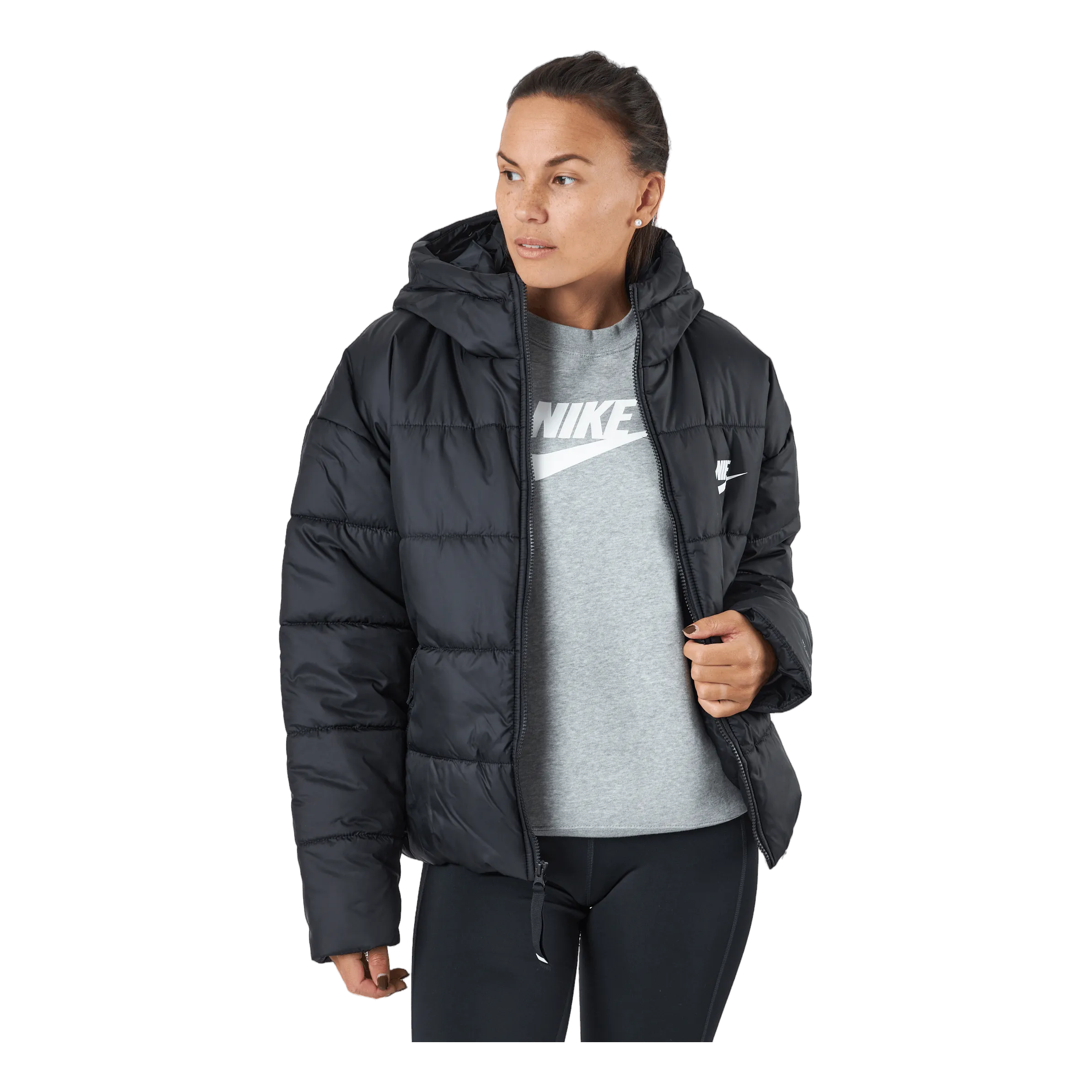 Nike W Nsw Syn Tf Rpl Hd Jkt Black/black/white