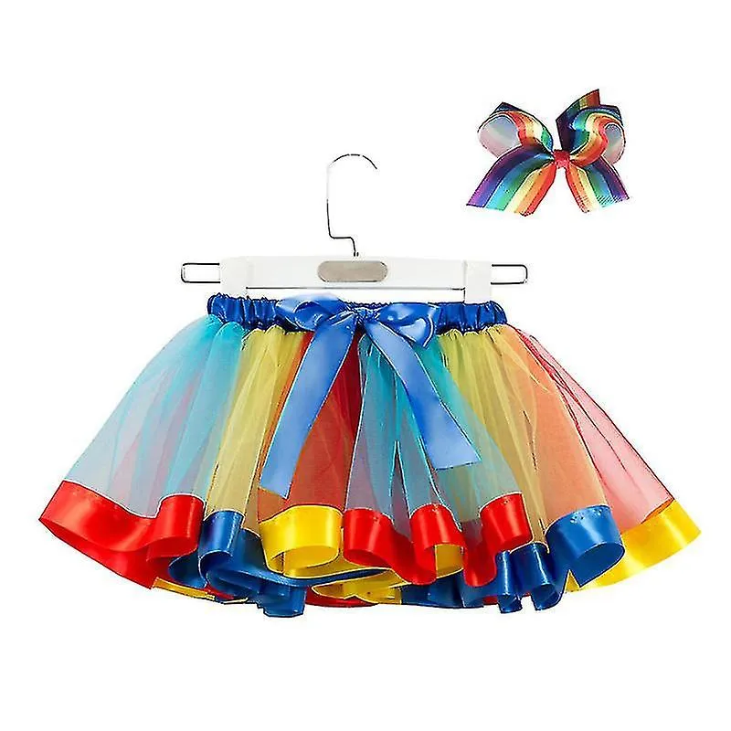 Niñas Tutu Falda Bebé Niñas Faldas Mini Pettiskirt Baile Arco Iris Tul Niños Princesa Falda Colorida Ropa de Verano para Niños