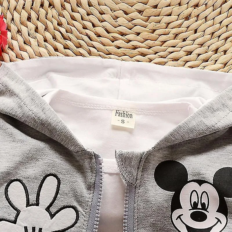 Niños Bebé Mickey Mouse Outfit Camiseta Chaqueta con capucha Pantalones Conjunto de ropa