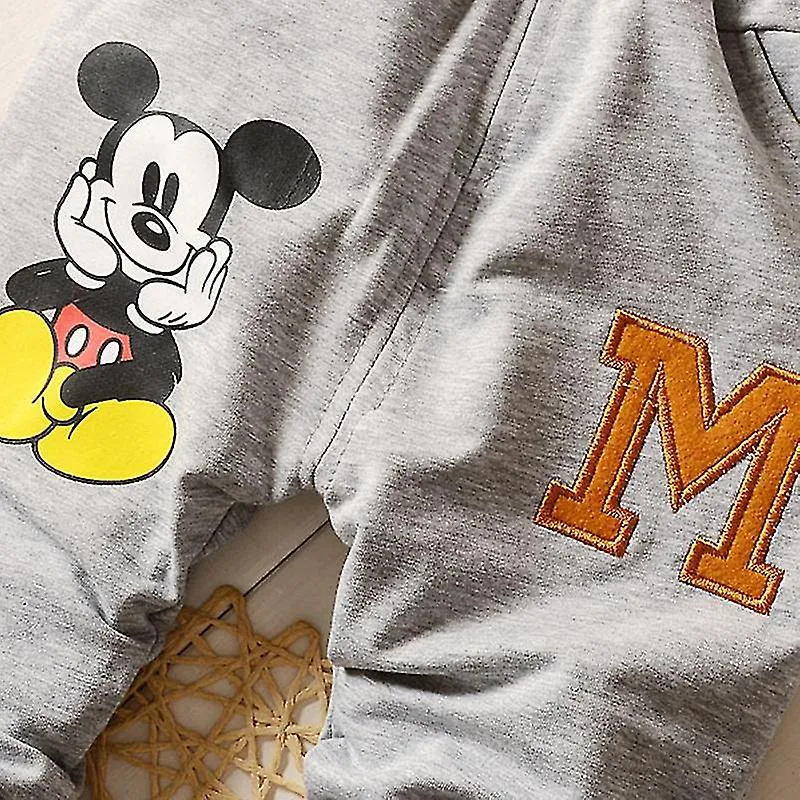 Niños Bebé Mickey Mouse Outfit Camiseta Chaqueta con capucha Pantalones Conjunto de ropa