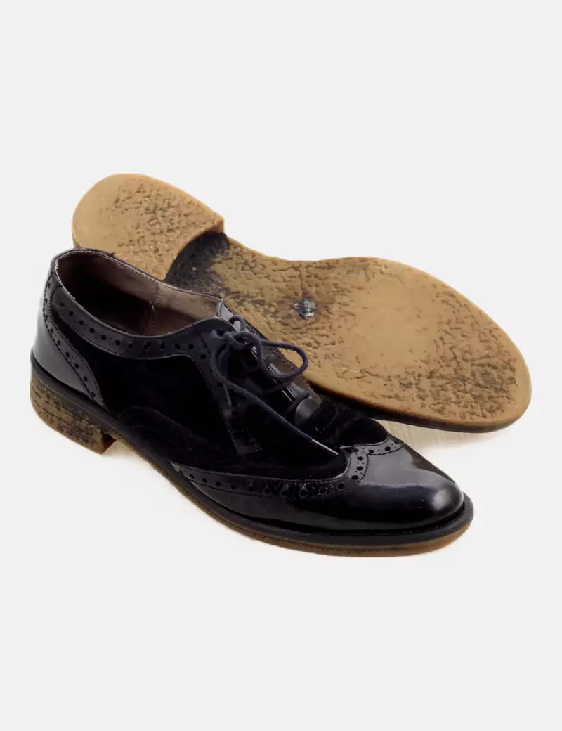 NoName Oxford negro combinado charol