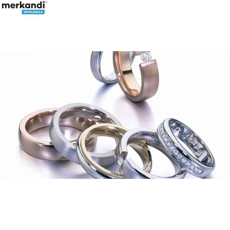 Pack de Anillos de Acero y Rodio de Alta Calidad para Venta Mayorista