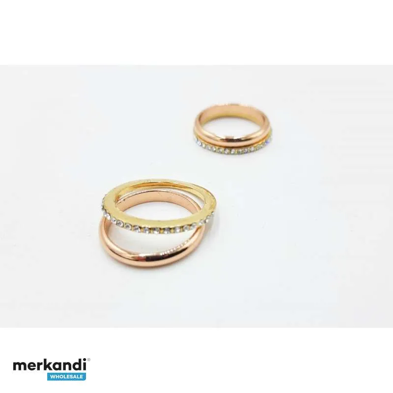 Pack de Anillos de Acero y Rodio de Alta Calidad para Venta Mayorista